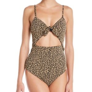 Mara Hoffman Textured Leopard Cutout One piece